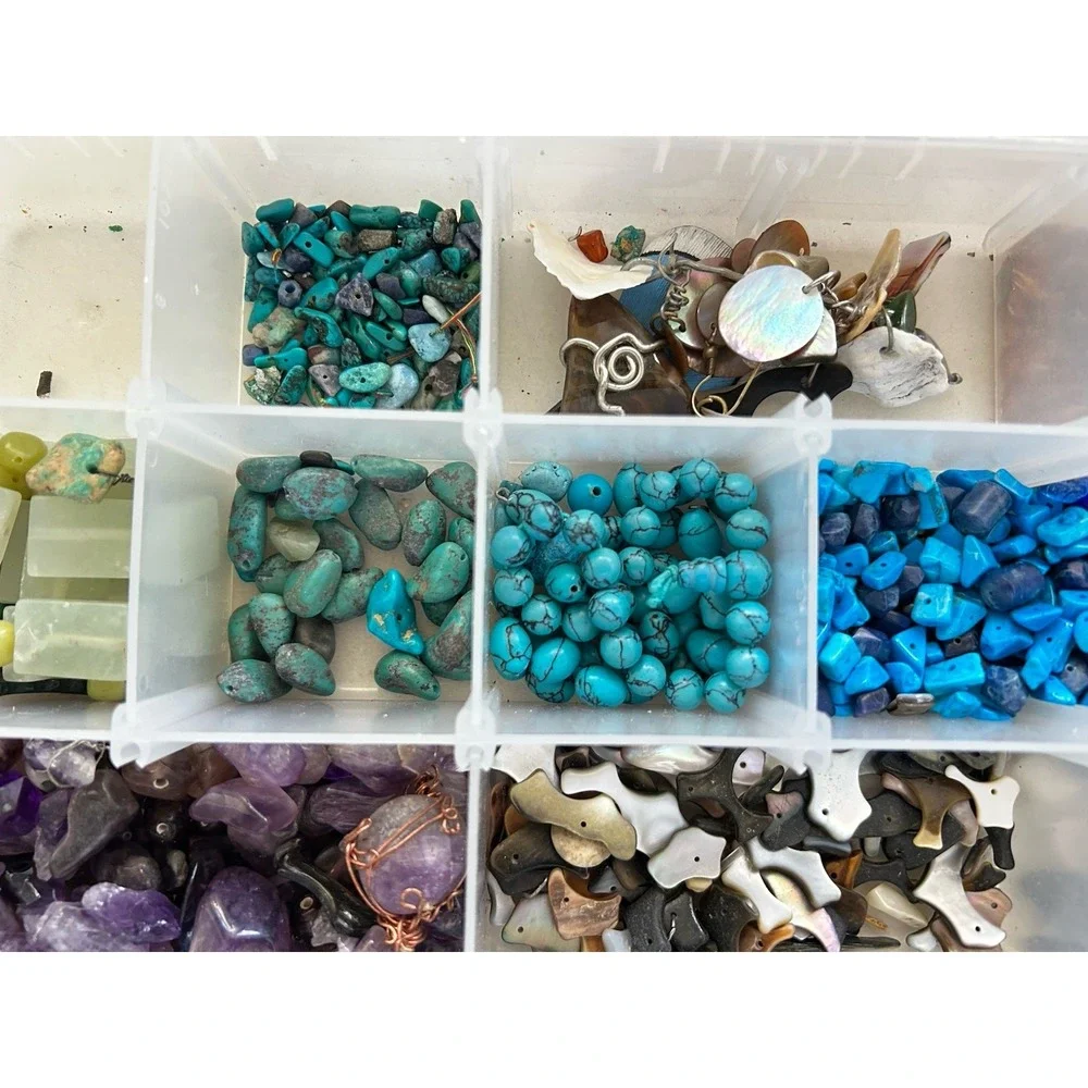 Amber Chip Necklaces Turquoise Mother Of Pearl Coral Jewelry Making Beads Lot